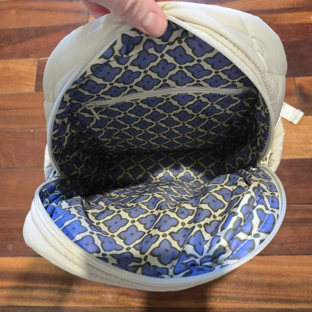 NWOTs Vera Bradley Mini Backpack Pearl Cream/ Grey
